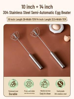 Zhaoran 304 Stainless Steel Semi-Automatic Egg Whisk Set