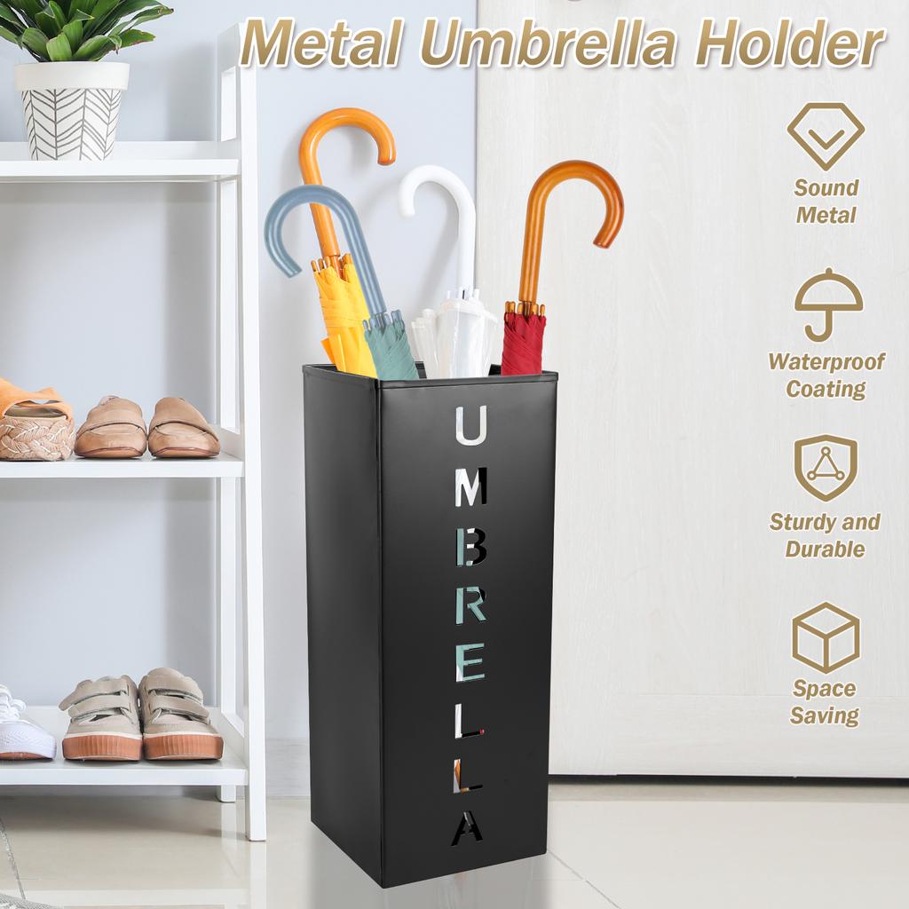 Metal NEW Umbrella Holder Free Standing Umbrella Stand Rack Decorative Umbrella Holder Bin Multipurpose Walking Sticks Storage