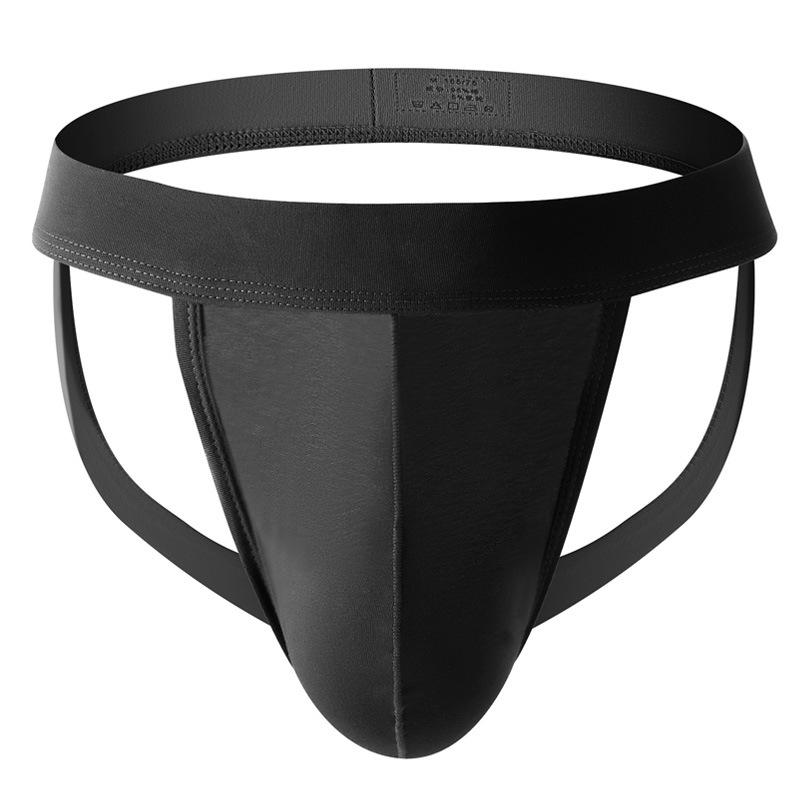 Men'S Cotton Jockstrap Thong Fancy Panties Hollow Hip Sexy Lingerie Low Waist U Convex Underpant Elastic Jock Strap G-String