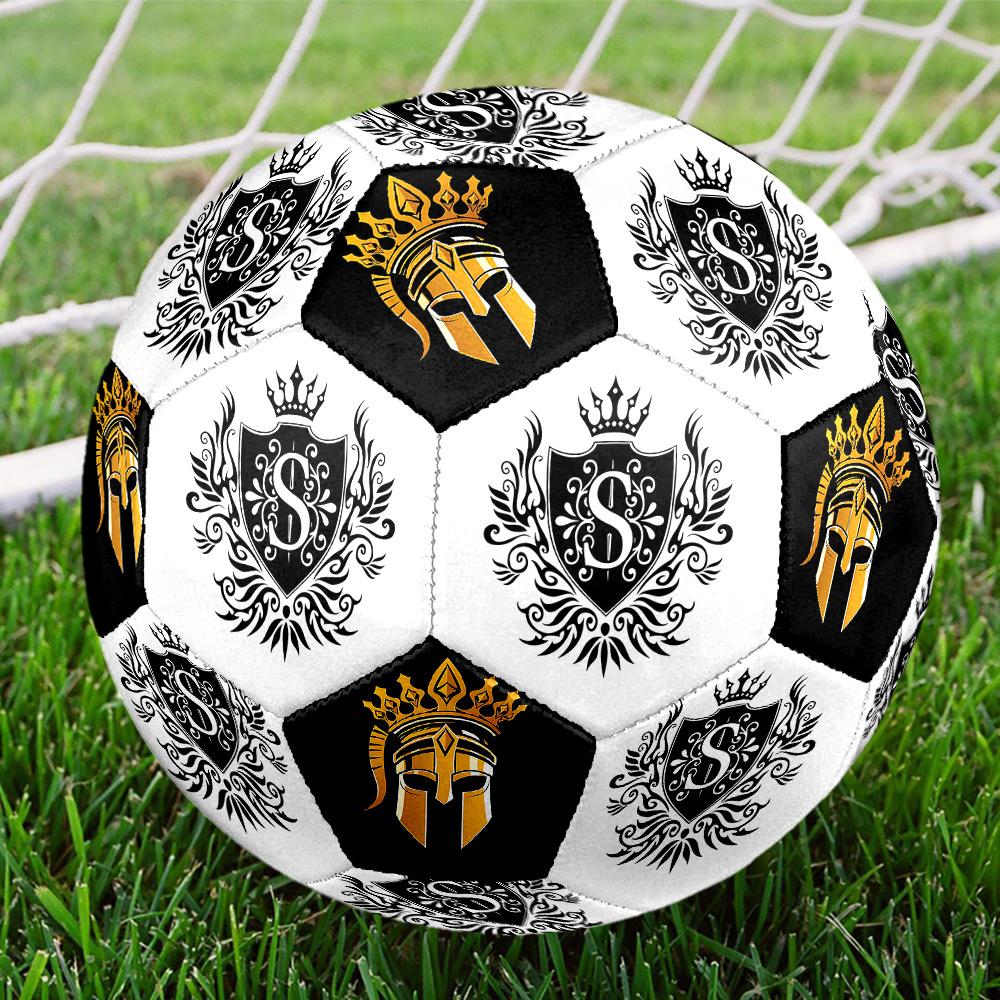 1PC Royal Crest Golden Warrior Crown Soccer Ball Size 5 Football Machine Sewn Indoor/Outdoor Universal Football S75