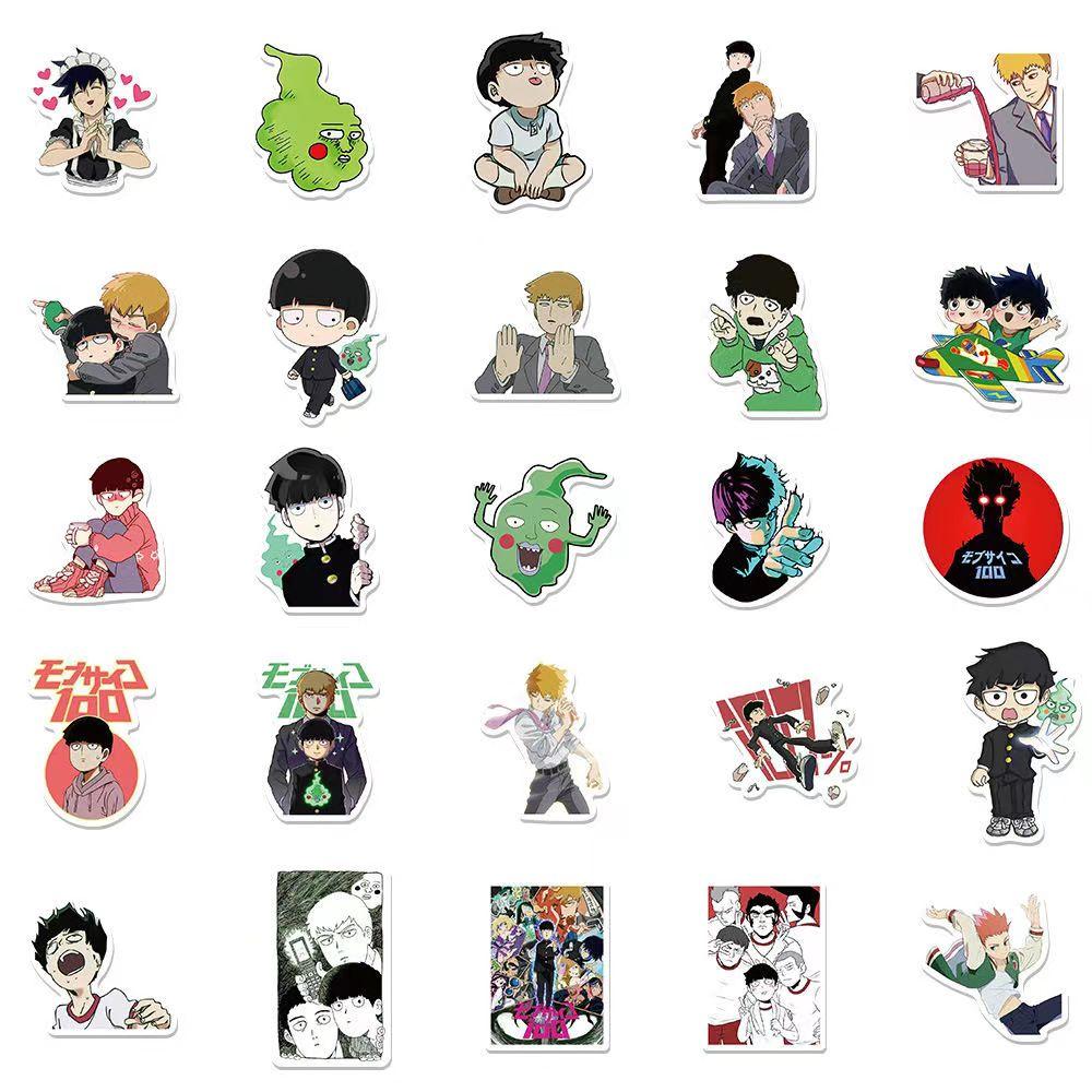 Mob Psycho 100 Color Stickers, 52 Sheets (not Repeated), Waterproof and Sunscreen.