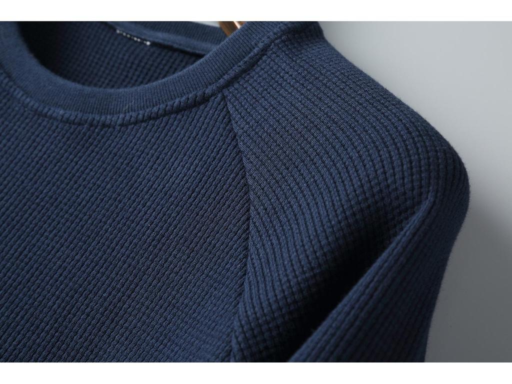 Unisex TB JL Street Style Waffelstrick Sweatshirt - Neu Rundhalsausschnitt, Lockerer Pullover, Lässige Jacke auf Lager