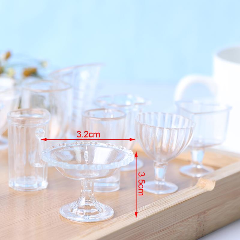 Set da 12 Pezzi Mini Tazza Contenitore per Gelato Sundae Giocattoli in Plastica per Modellismo con Argilla Fai da Te