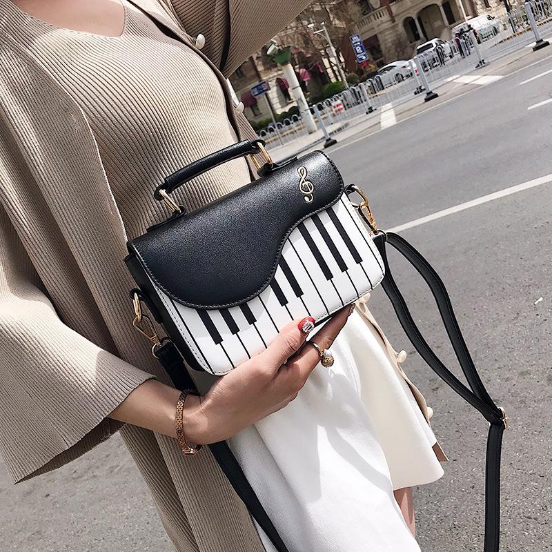 Women 2025 Piano Women's Bag Fashion Korean Version One Shoulder Crossbody Piano Keys Small Square Bag Women's Bag