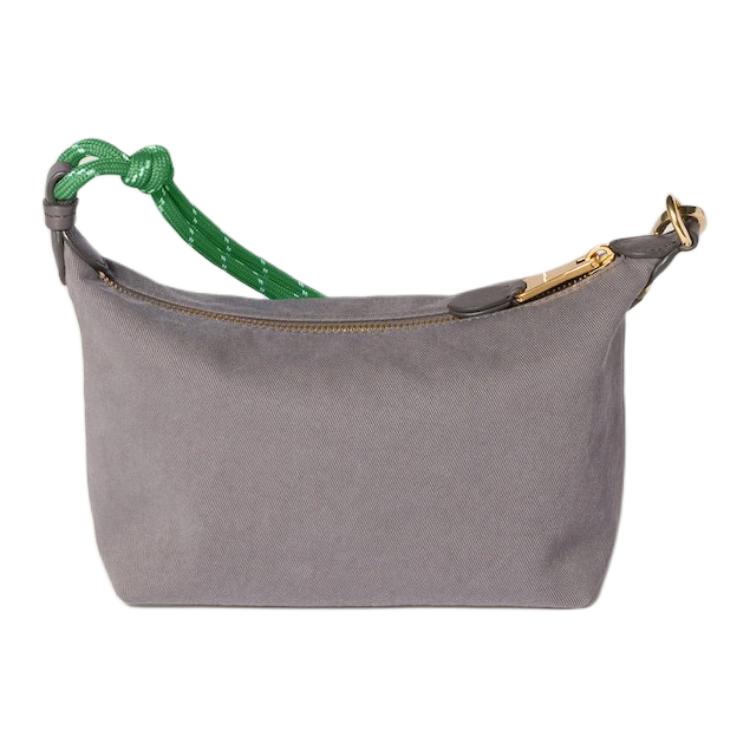 MIU MIU Gabardine Besticktes Logo Stoff-Tragetasche Damen Handtaschen Aluminium Smaragdgrün 5NE841_2IA7_F04S3