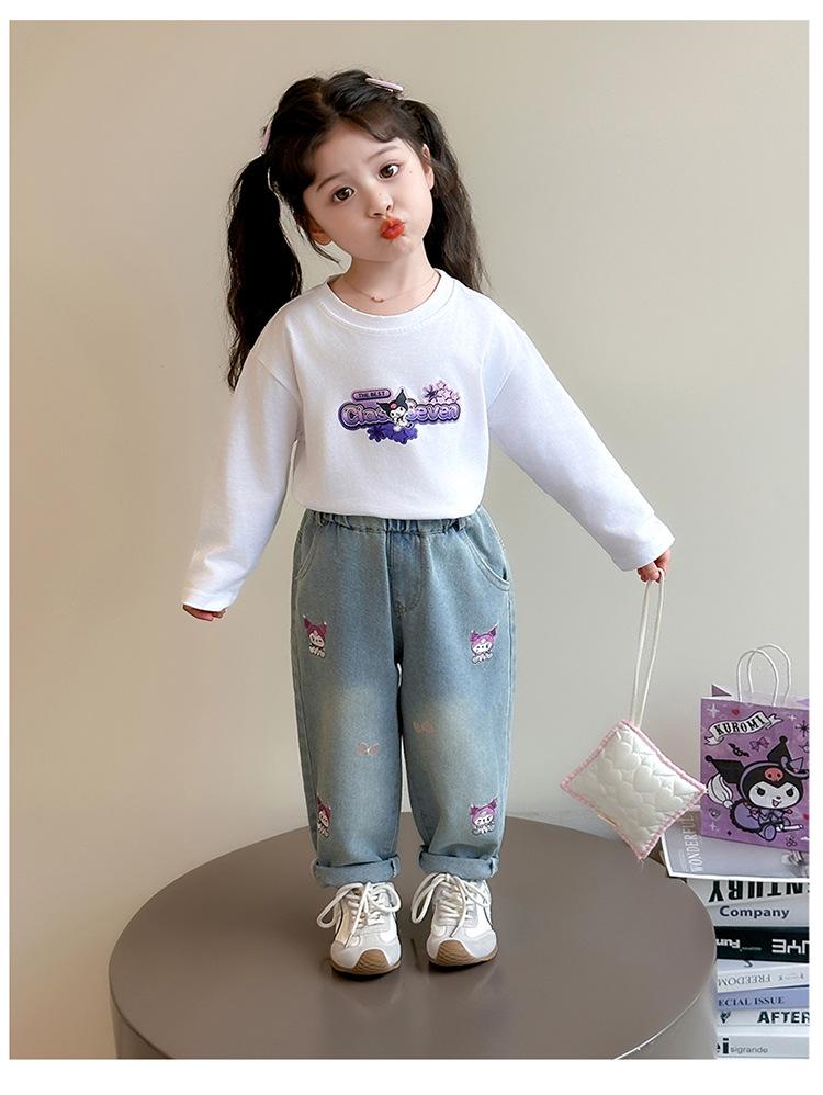 Kuromi Girls' Loose Fit Jeans, Spring/Autumn 2025 Fashionable Style