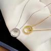 Small waist necklace, circle pendant, women's light luxury simple temperament collarbone chain direct sales