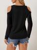 Elegant Lace V-Neck Applique Sleeve Hollow Out Long Sleeve Solid Color T-Shirt Skinny T-Shirt Women Versatile Closet Essential Fashion Items Shirt