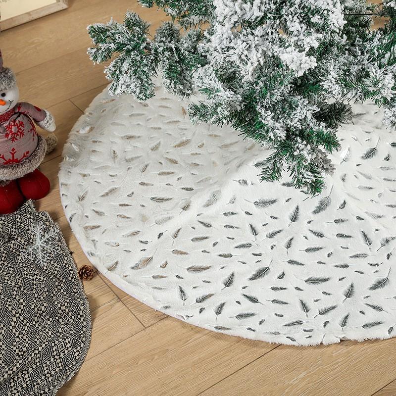 A84E-Tree Skirt 120Cm Christmas Tree Skirt Decoration For Christmas Tree Merry Christmas Happy New Year