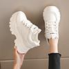 Fashion Mix Color Chunky Platform Sneakers Women Lace-Up Thick Bottom Vulcanzied Shoes Female Pu Leather Non-Slip Sports Shoes Woman