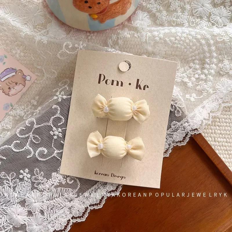 2pc/set Cute Princess Hair Clip for Toddler Exquisite Lace Bow Peal Baby Bang Side Clip Cute Kids Hair Pin Headwear Accessories