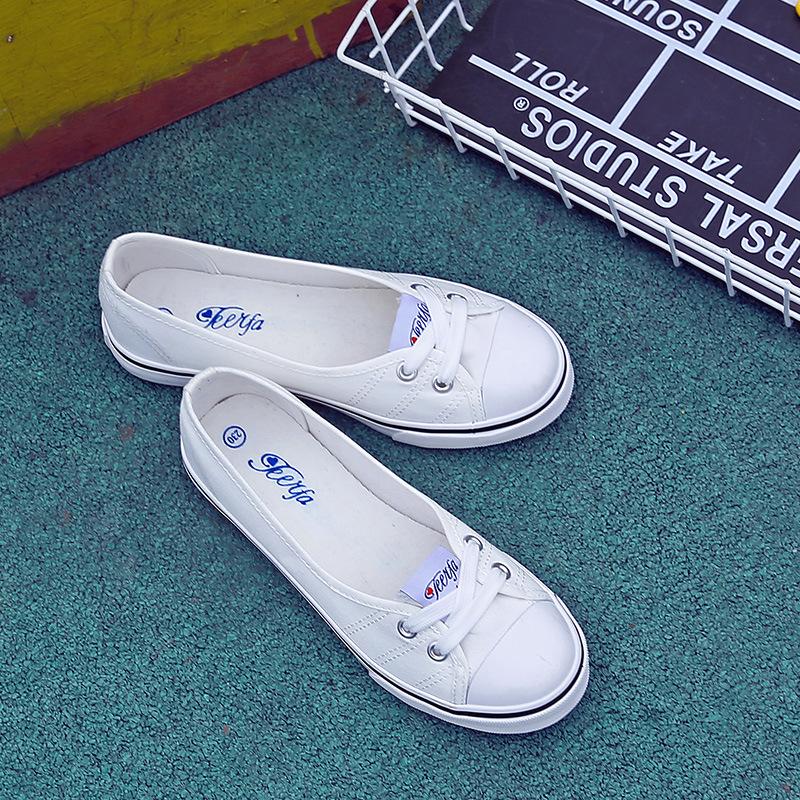 Fashion Women Shoes Ballet Flats Loafers Casual Breathable Women Flats Slip On Fashion 2025 Canvas Flats Shoes Women Low Shallow Mouth