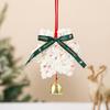 Christmas Crochet Pendant Snowflake Hanging Decoration Xmas Tree Ornament with Jingle Bell for Festive Home Living Room Decor