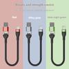 Data Cable USB+USB C to Type C Fast Charging Cord Short Cable 60W Type C For Mobile Phone Portable Laptop Accessories