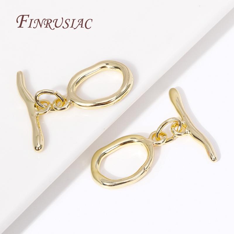 18K Gold Plated Bracelet Connect Clasps DIY Jewelry Making Supplies OT Clasps Multi Styles High Quality Brass Toggle Clasps