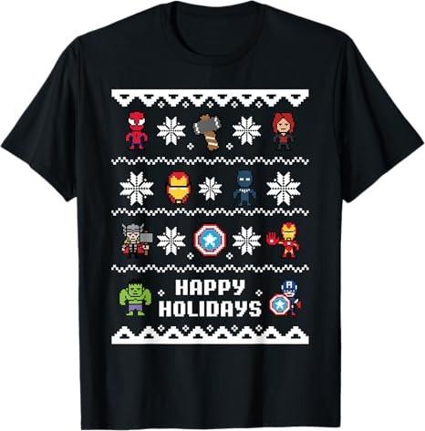 Avengers Christmas Sweater Happy TShirt Unisex S