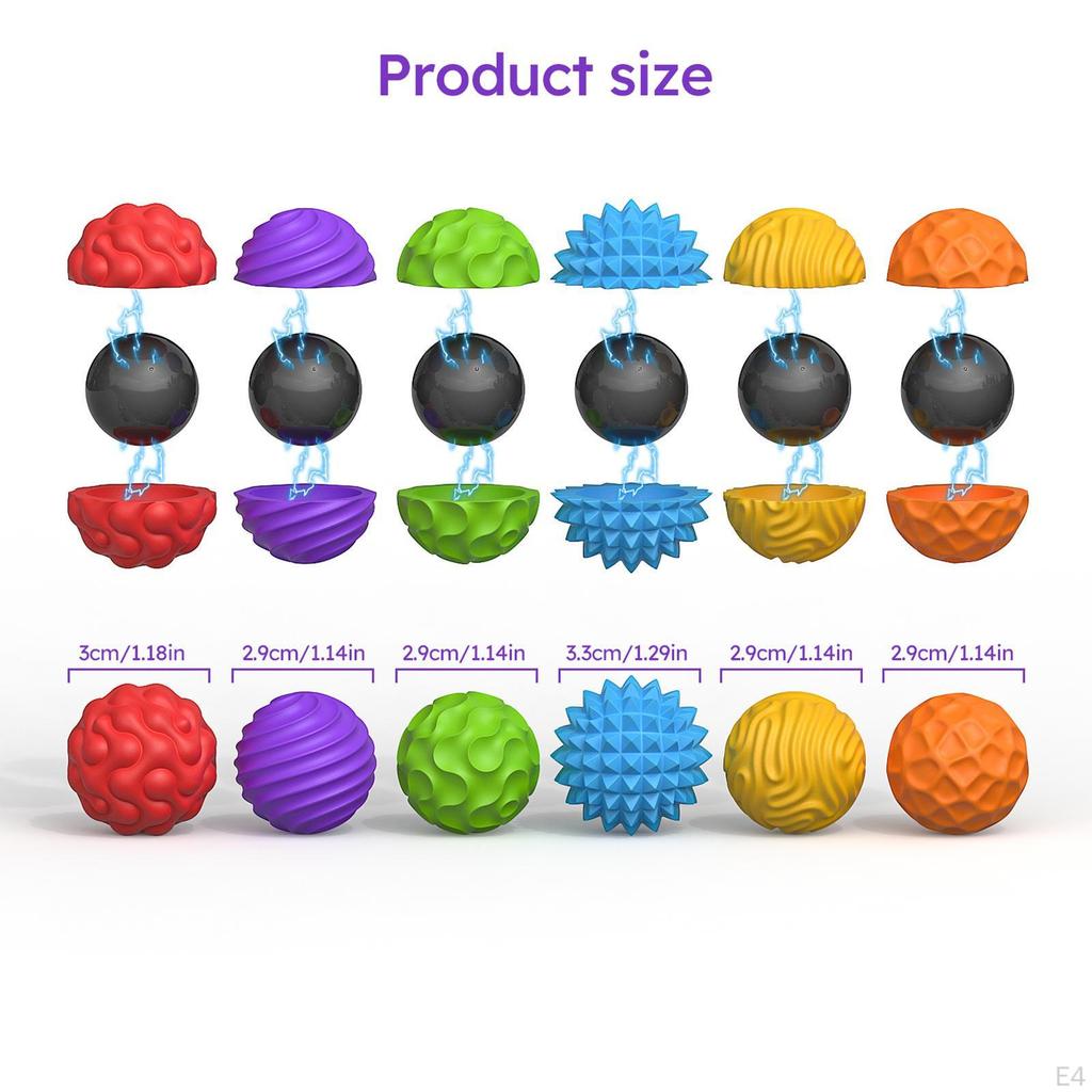 6Pcs Silicone Magnetic Balls Creative Sensory Toys for Women Kids Boys Girls Pink