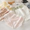 Female Spring Summer New Style Sweet Lace Edge Pure Cotton Comfortable Naked Feeling Breathable In Waist Triangle Briefs