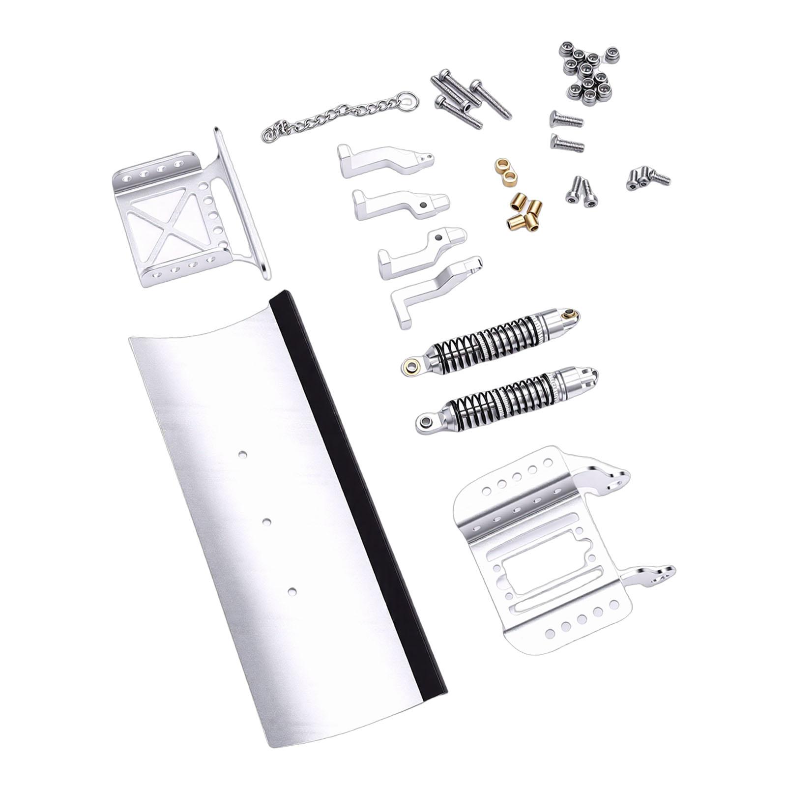 

1 18 RC Metal Snow Plow Replacement for TRX4M RC Crawler Car Snow Shovel Alloy Shock Absorption Silver срібний