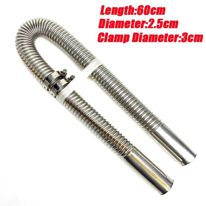 Air Diesel Parking Heater Stainless Steel Exhaust Pipe Tube Gas Vent Hose +Aluminum Foil Sleeve With Hose Clamp For Car Amagi