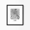 Eleville 11X14 Unframed Paris France City View Abstract Road Modern Map Art Print Poster Wall Office Home Decor Minimalist Line Art Hometown