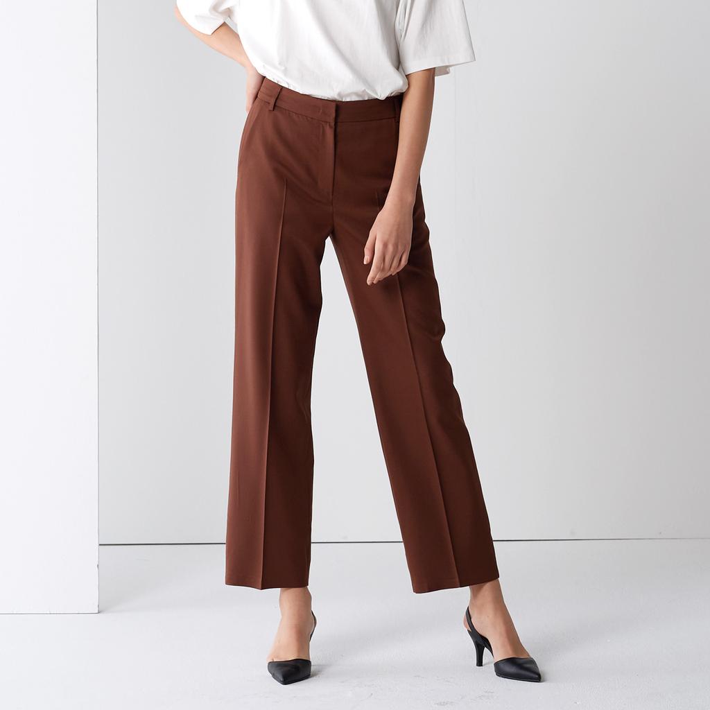 PINBLACK Straight Set-Up Pants Brown