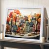 Dipinto su tela con paesaggio di villaggio con cornici Arte da parete Quadro da appendere Disegna Soggiorno Decorazione per la casa Regalo di compleanno