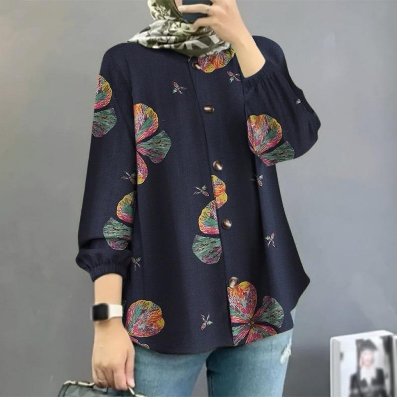 Cămașă New Fashion Floral pentru femei de mărimi plus