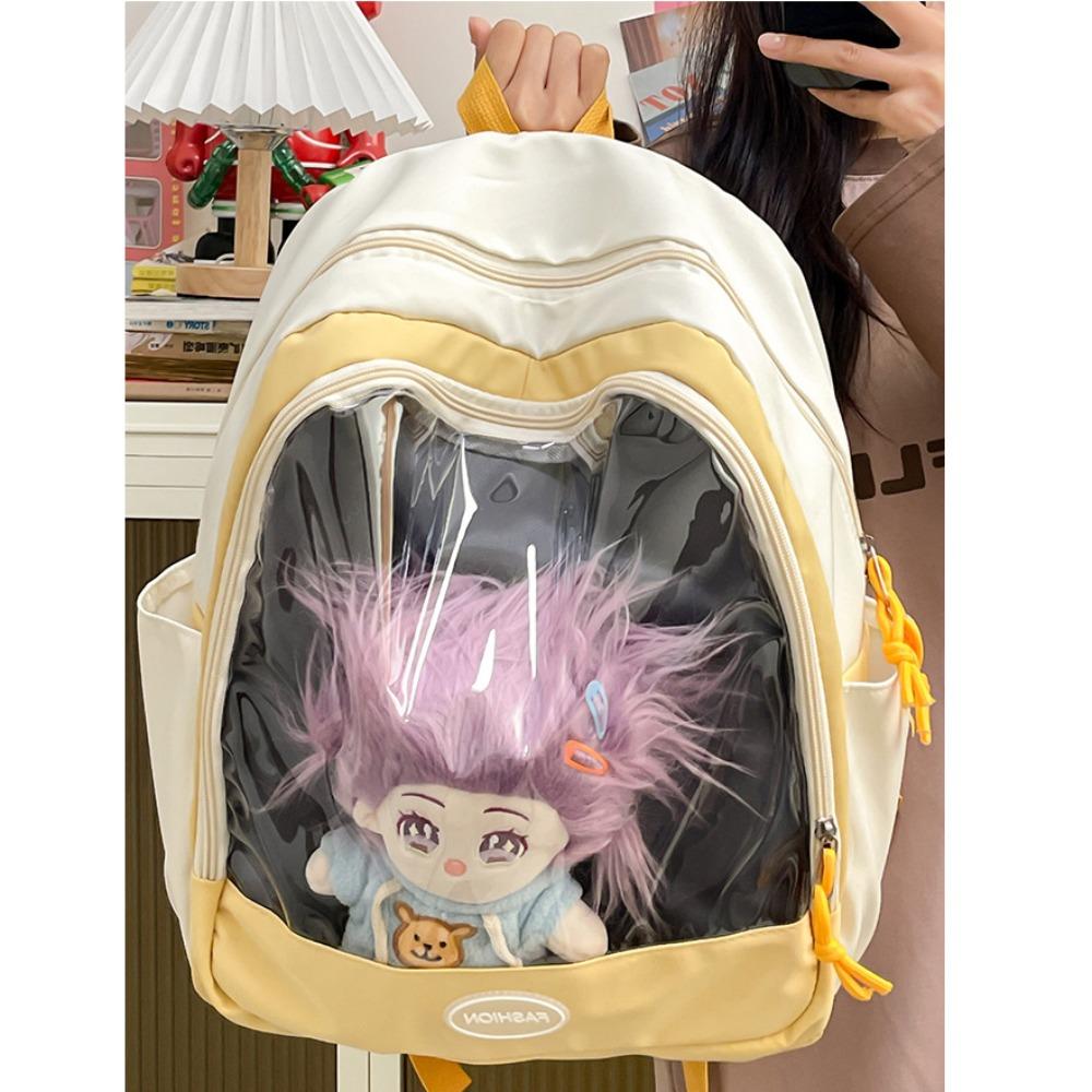 Trendy Shoulder Bag Casual Transparent Schoolbag Doll Display Commuting Bag