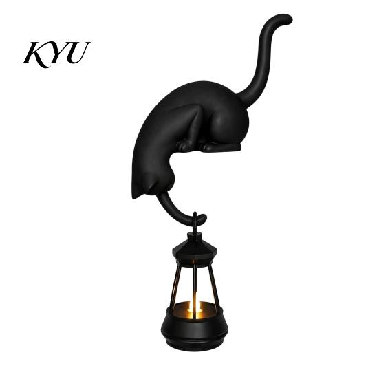 Cat Lantern Ornament 3D Printed Hanging with Shelf Decor, Cute Peeking Table Thoughtful Gifts for Friends Edge Statue, Hook Key Holder Bookshelf Home