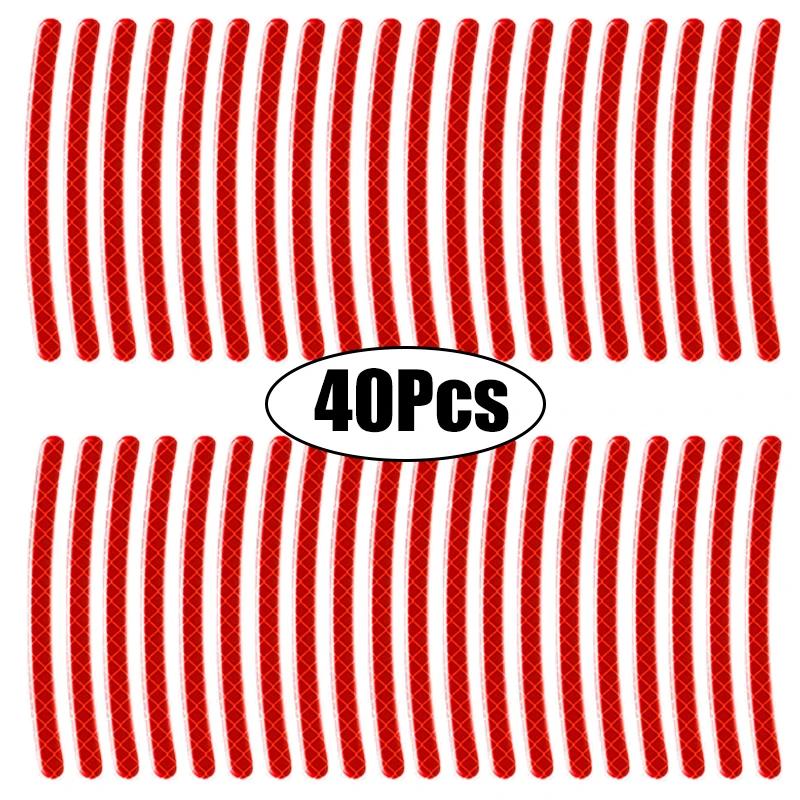 Car Wheel Hub Reflective Stickers Cars Motorcycle Stripe Tape Decorative Stickers Car Decal Auto Exterior Accessories 20-60Pcs
