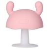 Baby Teething Toy Mushroom Shaped Food Grade Silicone Baby Teether for Infant Over 4 MonthsPink