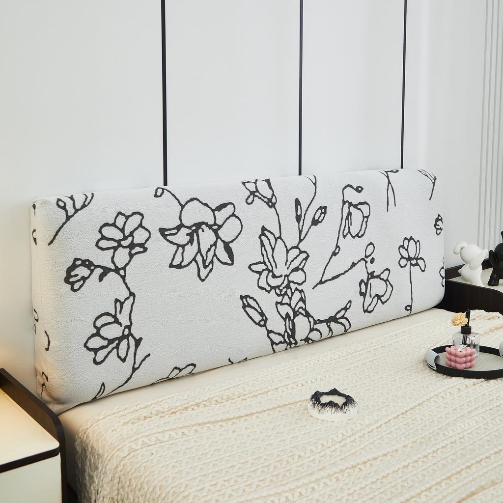 Kopfteil-Schonbezug, bedruckt, Bettkopfteilbezug, dehnbar, staubdicht, dehnbarer Nachttisch-Rückenschutz für Holz, gepolstertes Lederbett, Bettkopfteil, Queen