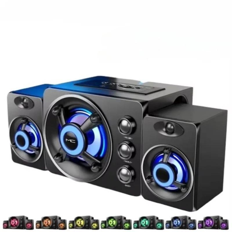 Upgrade HIFI 3D Stereo Speakers With LED Light AUX USB Wired Wireless Bluetooeh 5.0 Audio Home Theater Surround Sound Bar TV