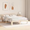 Natural Wooden Bed Frame with Headboard 140 x 200 cm Solid Pine Wood