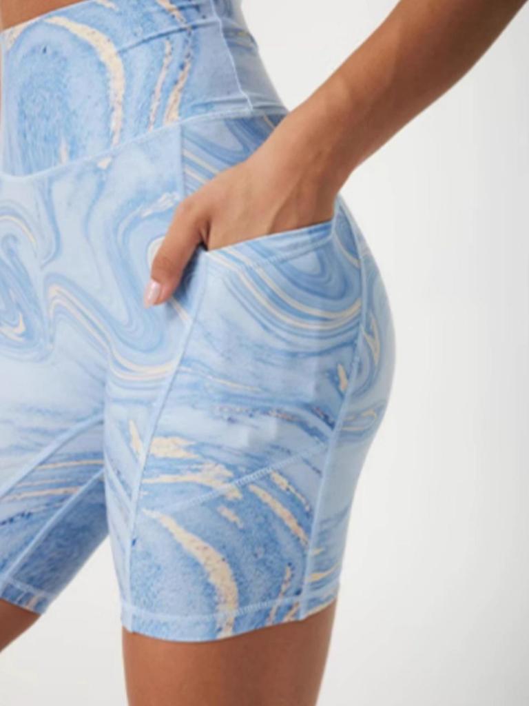 Europäisch-amerikanische hochtaillierte Yoga-Radshorts für Damen