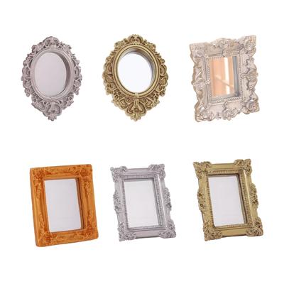 Victorian Styles Doll House Mirror Decoration PVC Miniature Furniture Creative Craft Model Project Scene Setting Props