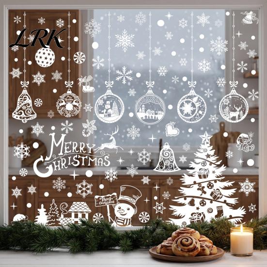 Reusable PVC Wall Decals 10Pcs Christmas Window Clings, White Winter Snowflake Decals, Static Clear Pattern Decor Glass Stickers for Home Storefront,