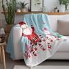 Christmas Blanket Flannel Throw Soft Cozy Warm Holiday Festive Decor Gift Santa Claus Snowman Family Winter Home Bedding