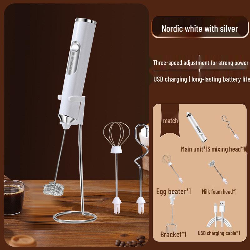 Wireless Electric Handheld Egg Beater & Milk Frother for Cream, Cake, Coffee, Baking