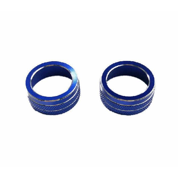 For Toyota Corolla - Blue Aluminum Central Console AC Knob Decor Trim 2*