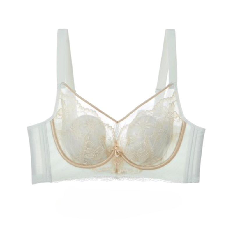 Memory-Ring-Stütz- und Push-up-BH mit Kristall-Cups mit Hasenohren zur Anpassung der Größe großer Brüste