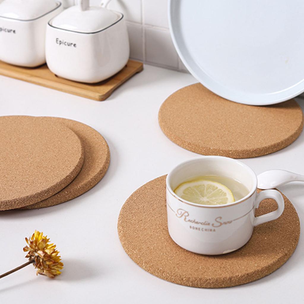 Heat Resistant Cork Trivet 19cm Round Natural Wood Table Protector For Hot Pots Pans And Dishes Eco Friendly Kitchen Essential