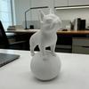 Durable Dog Sculpture Bulldog Ornament Standing Bulldog Figurine Sculpture 3d Printed Dog Statue Ornament Black White for Home