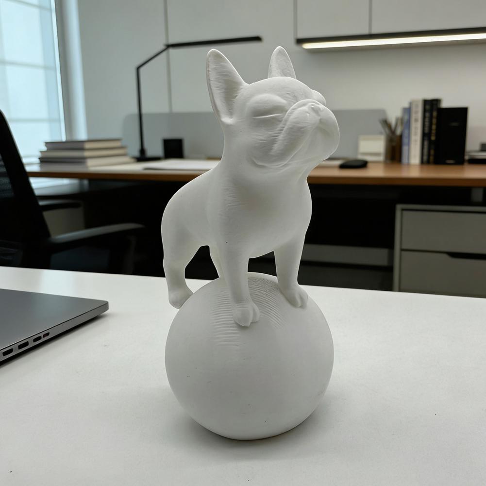 Durable Dog Sculpture Bulldog Ornament Standing Bulldog Figurine Sculpture 3d Printed Dog Statue Ornament Black White for Home