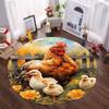 Farmhouse Rooster Round Rug Soft Thickened Kitchen Floor Mat Waterproof Non-slip Oil-proof Floor Mat Runner Rug