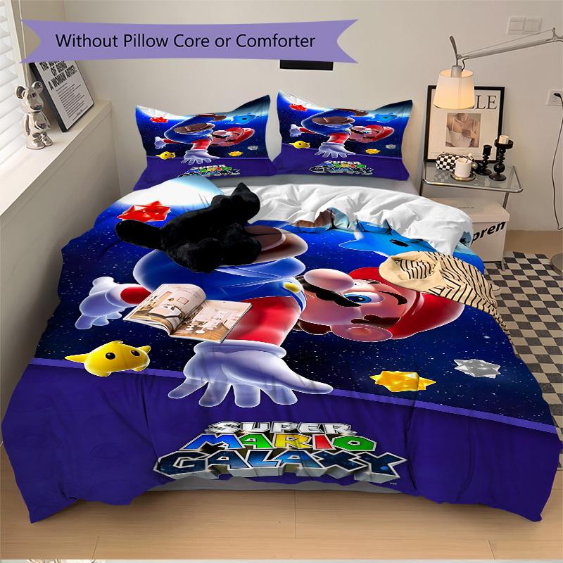 3pcs Super Mario Duvet Cover Set, 1 Duvet Cover + 2 Pillowcases (No Insert), High-Definition Print, Home & Dorm Set yy251208057