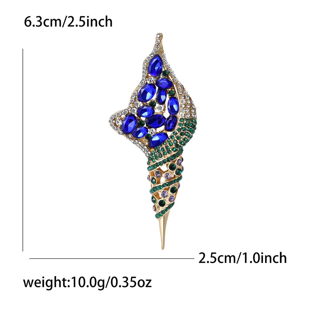Fashion Rhinestone Conch Brooches for Women Unisex Enamel Ocean Series Pins Friend Event Party New Gifts Jewelry Decoration