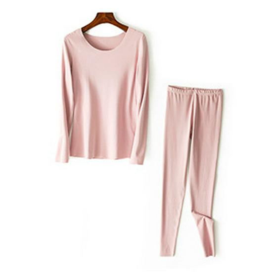 Plus Size Seamless Warm Underwear Set for Women - Fleece-Lined, High Elasticity, German Velvet, Autumn/Winter