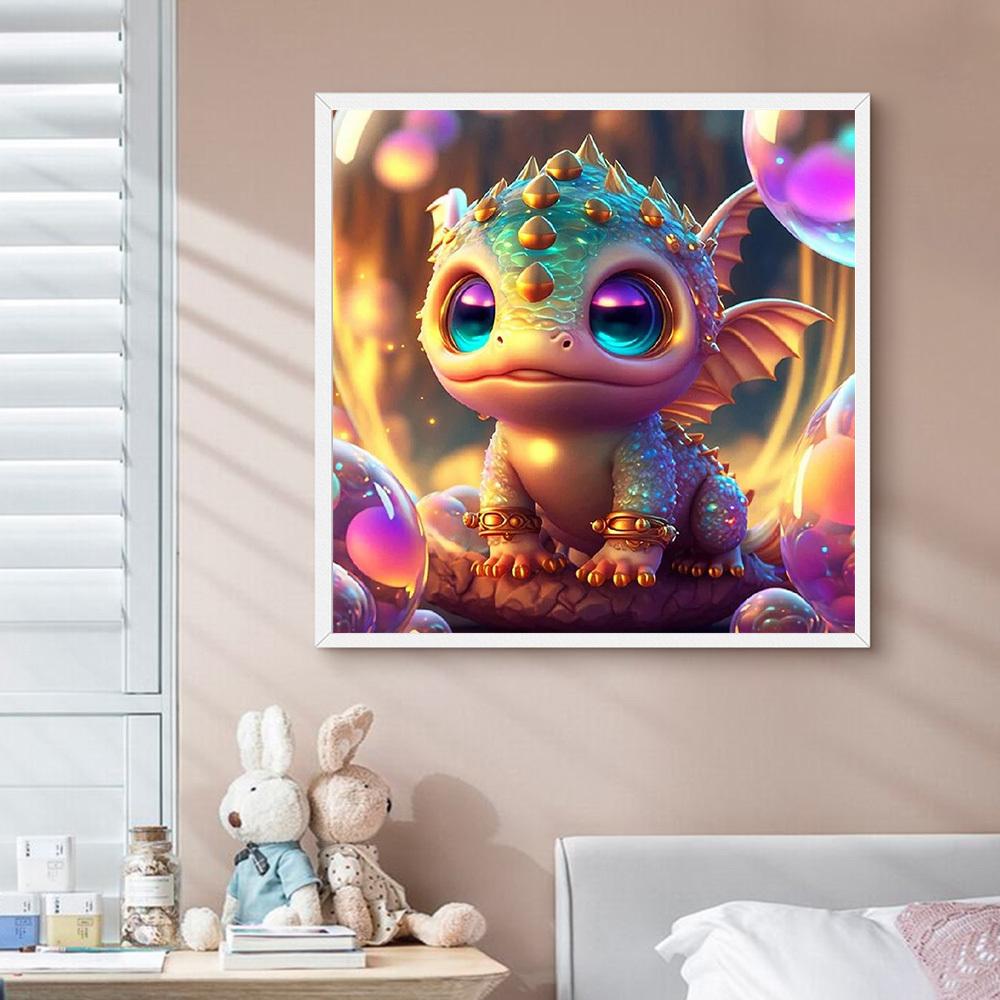 Pełny kwadratowy okrągły DIY diamentowy obraz zwierzęcy fantasy haft tygrys smok mozaika wystrój domu